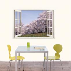 XA06-035W : 만개한벚꽃나무 (벽스티커/액자스티커/월스티커)