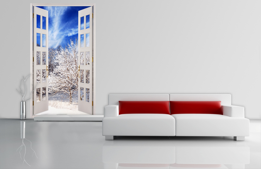 MA879491D01 : 눈이 내려앉은 나무풍경 (벽스티커/벽시트지/포인트벽지/스티커벽지)