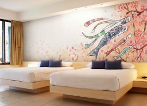 (Bj그림벽지) AT667205 일본 코이노보리와 벚꽃풍경 벽지